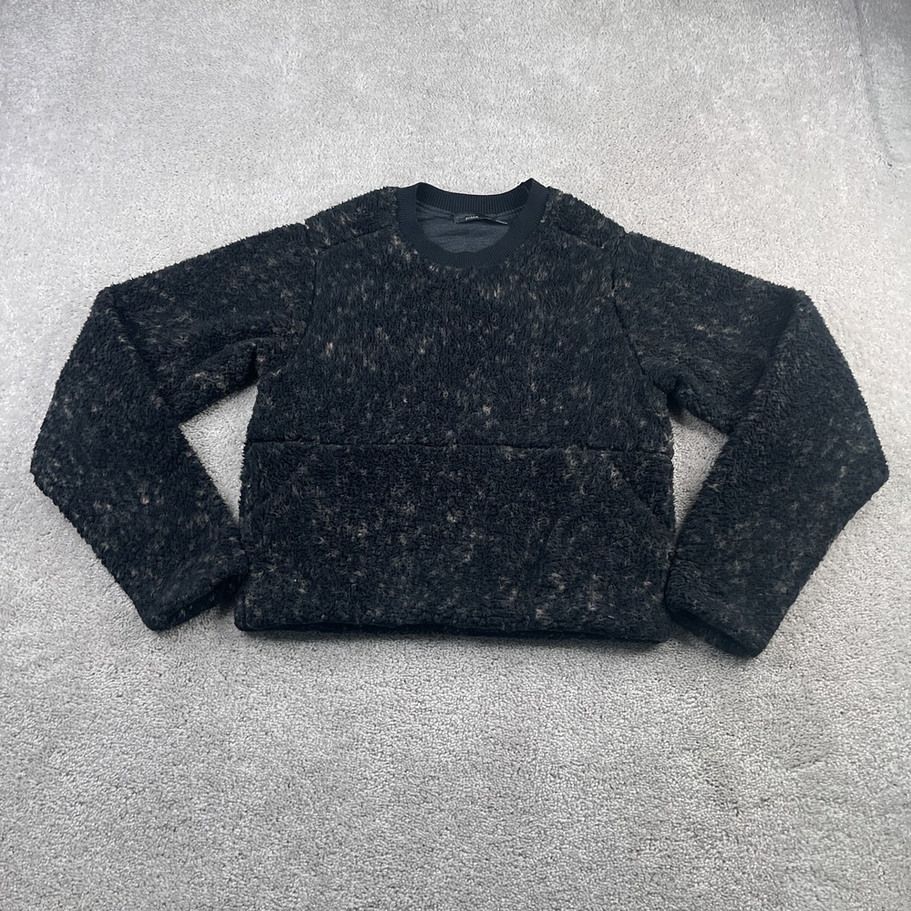 Prana Sweatshirt Womens Medium Grey Polar Escape Fuzzy Deep Pile Fleece Pullover